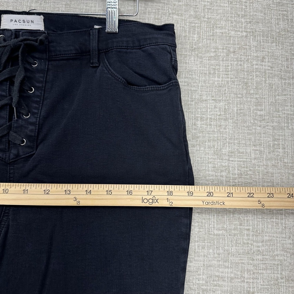 Pacsun Jeans Womens 31 Short Black High Rise Jegging Lace Up Skinny Ankle - Picture 14 of 16